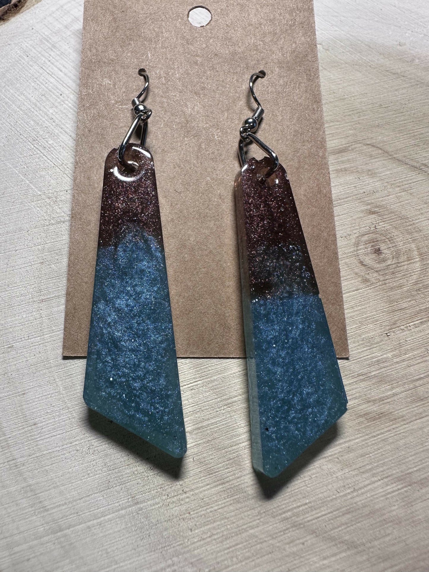 MJ resin ombre dangle earrings