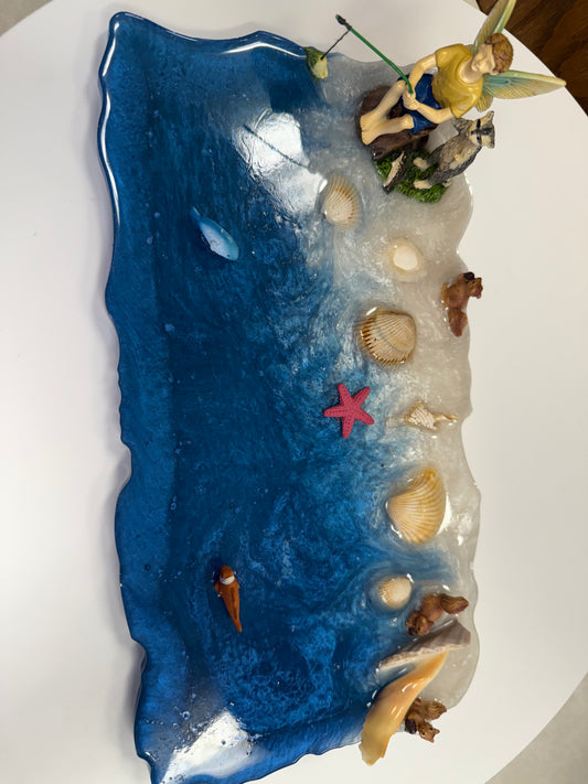 Sea land made from resin