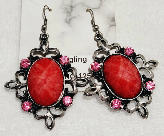 Red Dangling Earrings