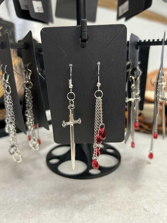 Sword and Blood Mismatched Earrings