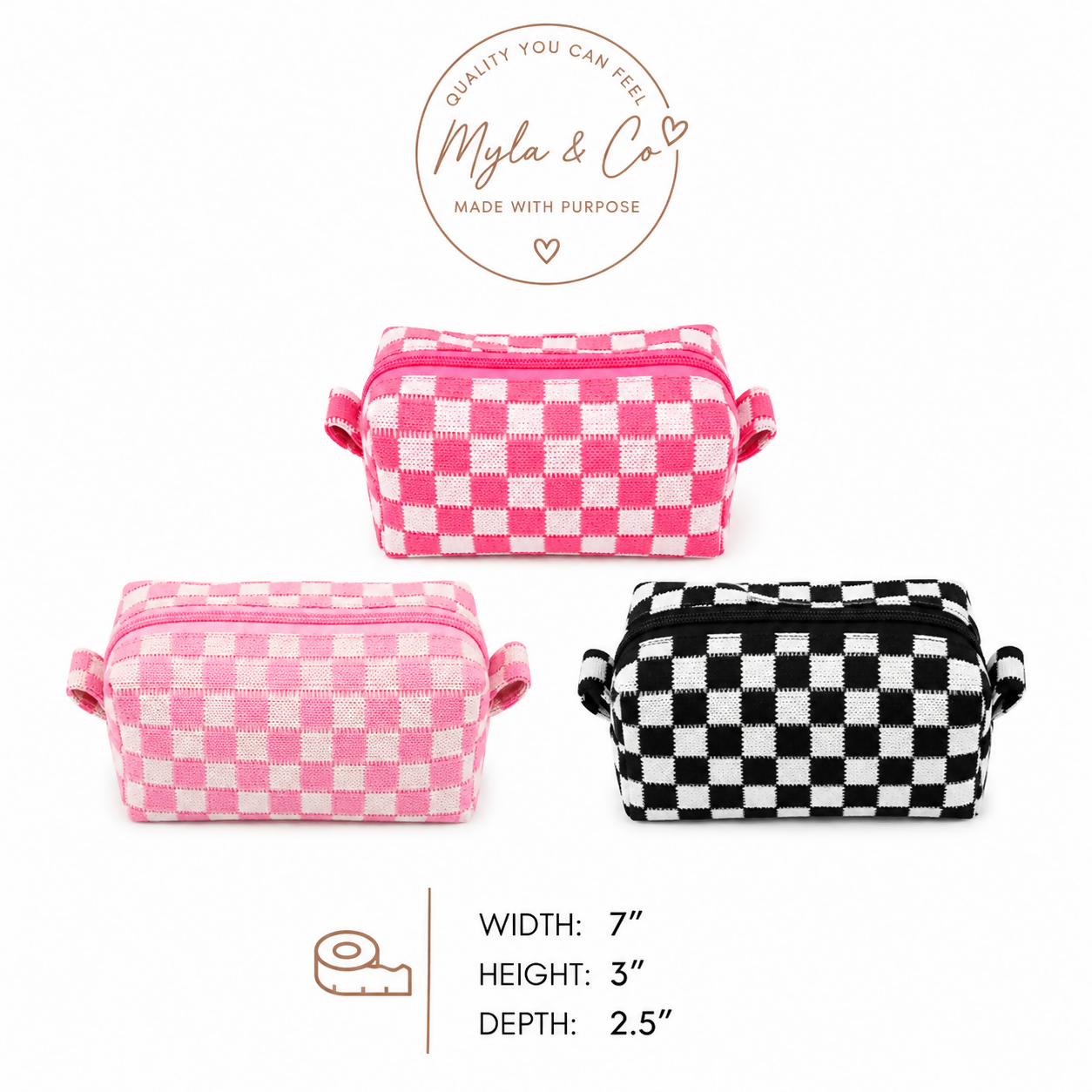 Checker Makeup Pouch