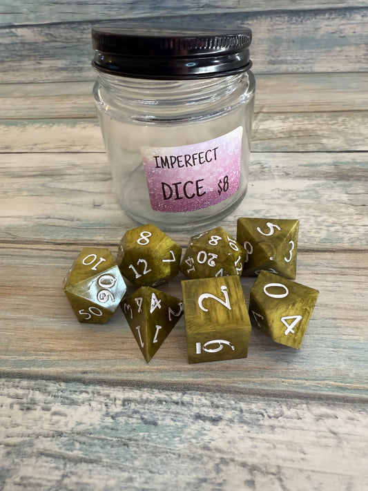 D & D dice imperfections