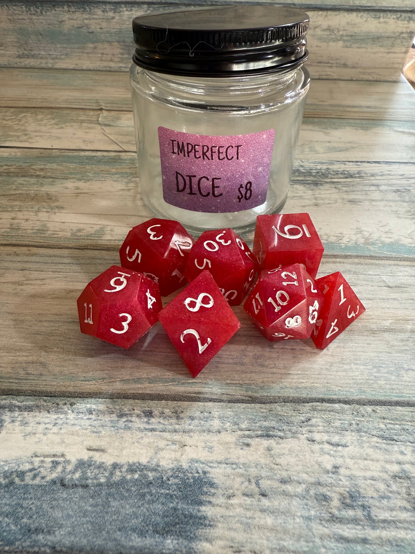 D & D dice imperfections