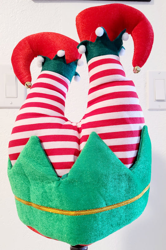 Christmas elf leg hat