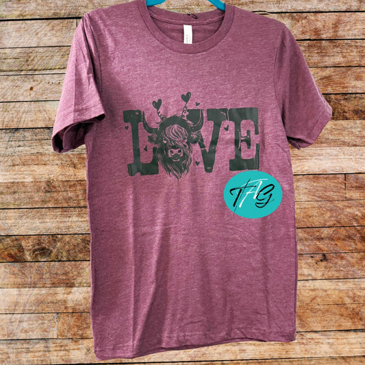 Love Highland Cow Tshirt
