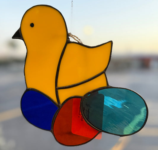 Duck with eggs