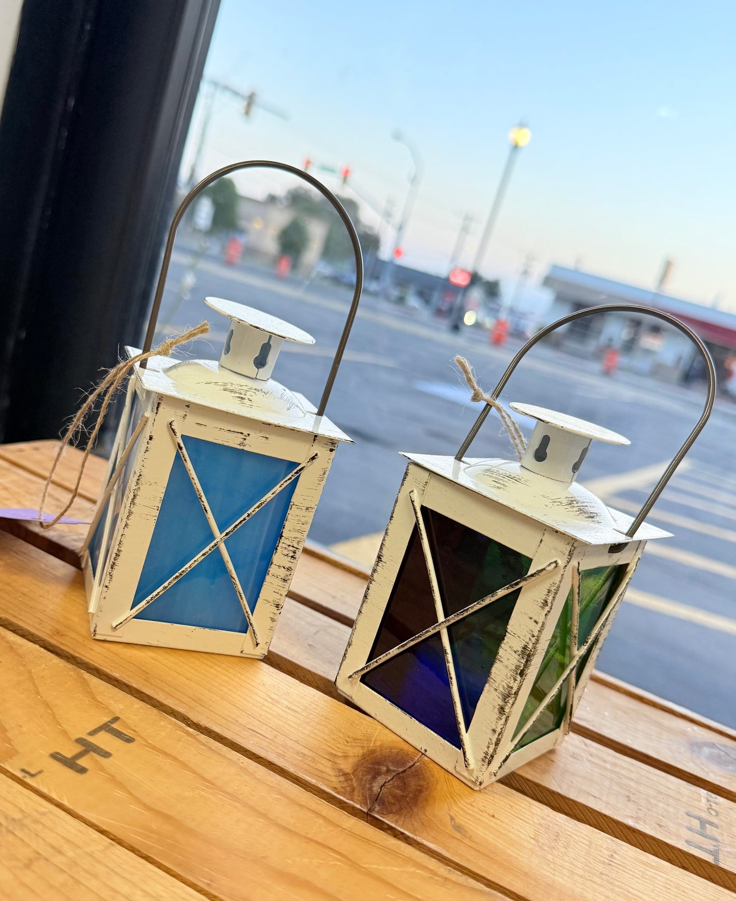 Stained glass lantern