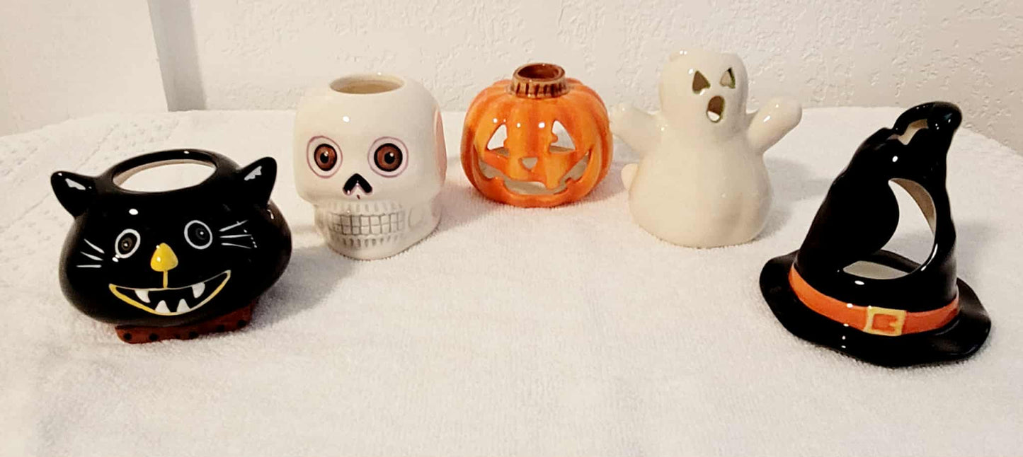 Halloween Tea Light Holder each
/ Skull / Ghost /Jack-o-lantern /Witch Hat
