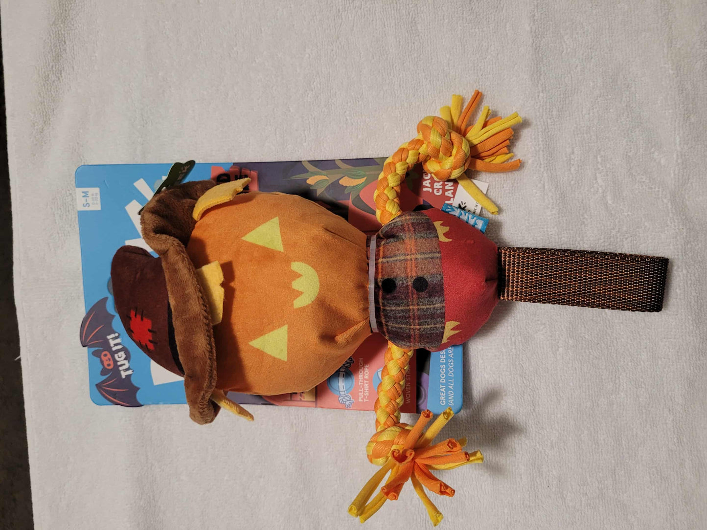 Bark scarecrow tug it Halloween toy