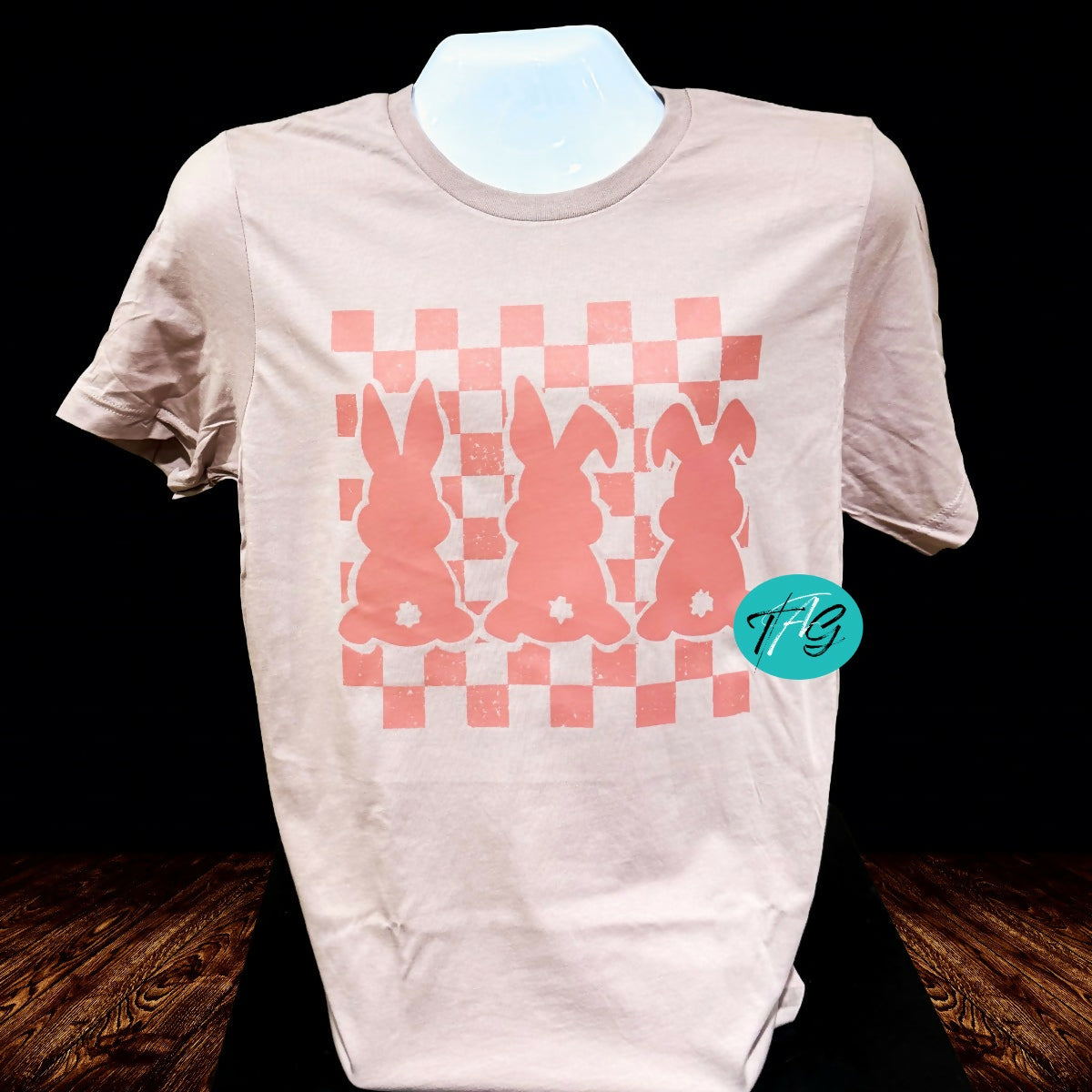 Checkered Bunny Graphic Tshirt