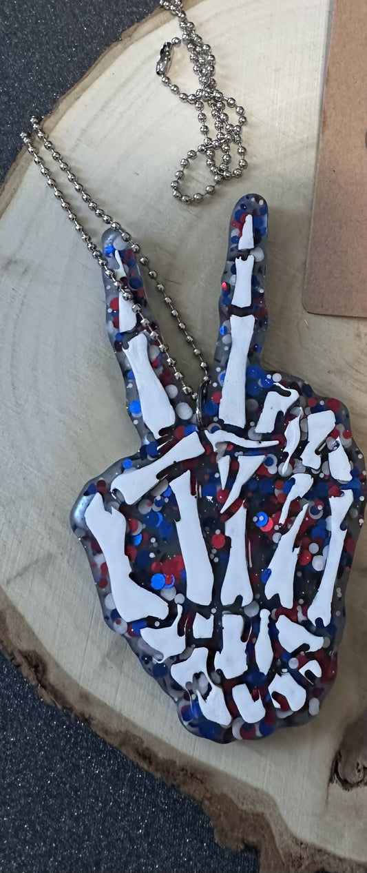 Patriotic resin Skelly hand