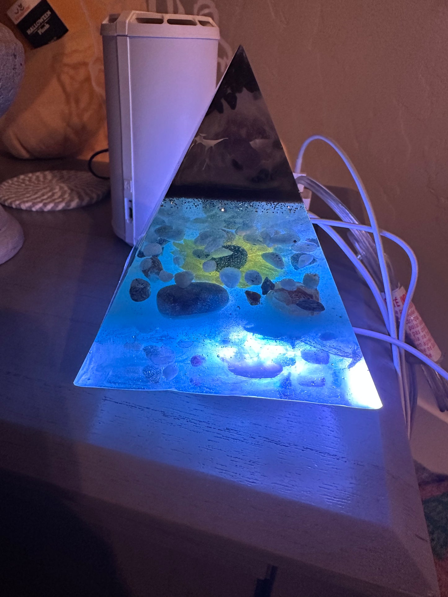 Large Resin mixed stone pyramid