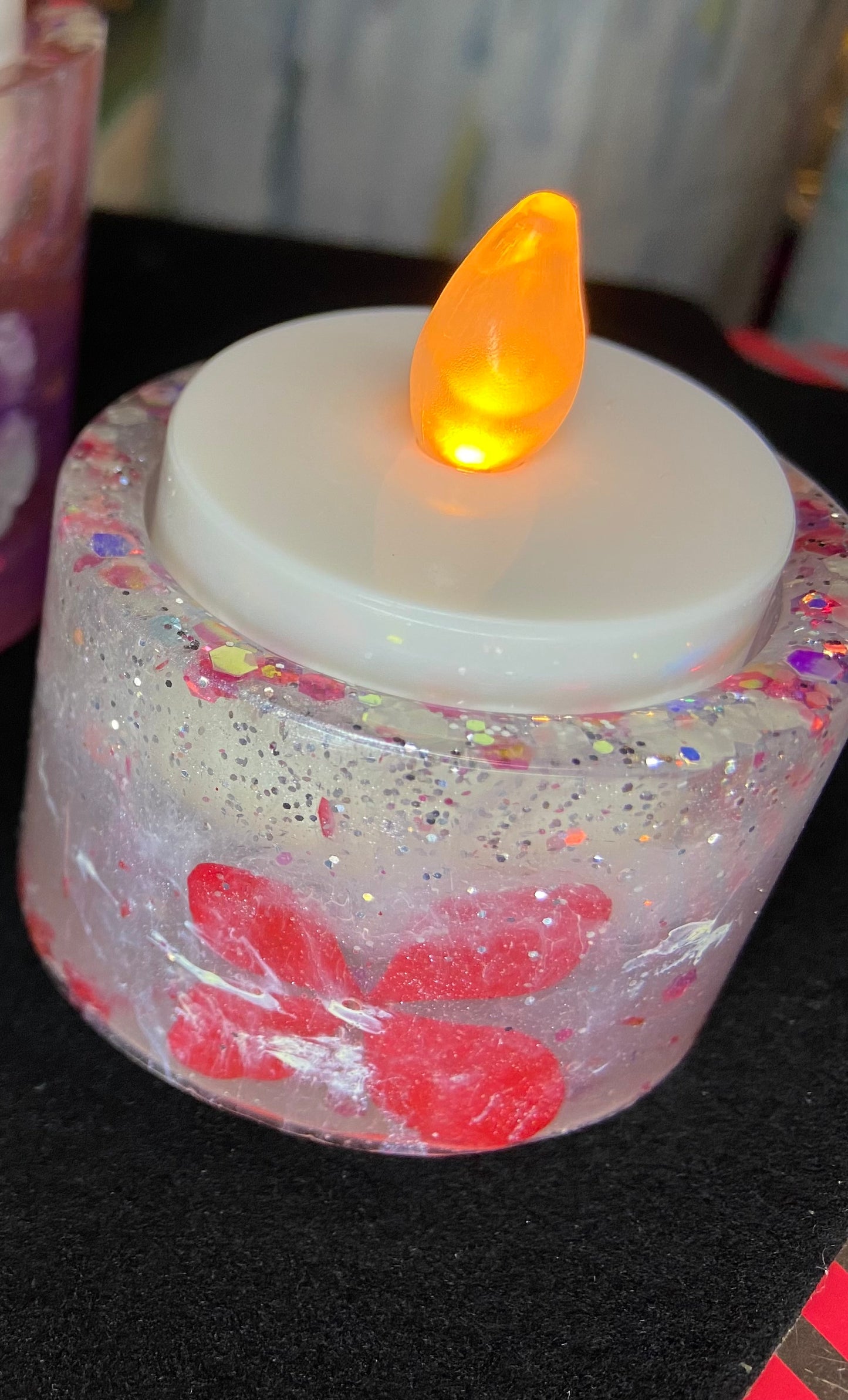 Mini floral tea-light candle holder