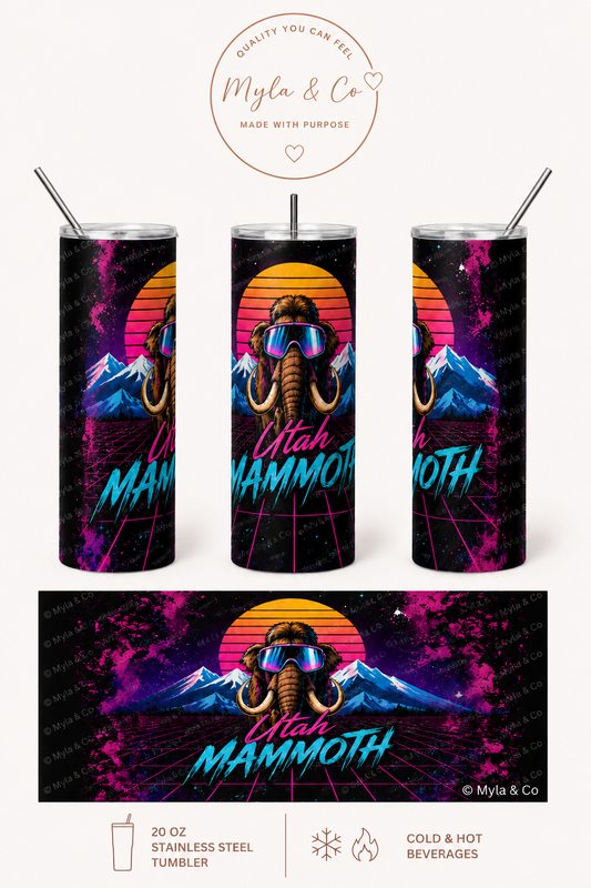 Utah Mammoth Retro 20oz Tumbler