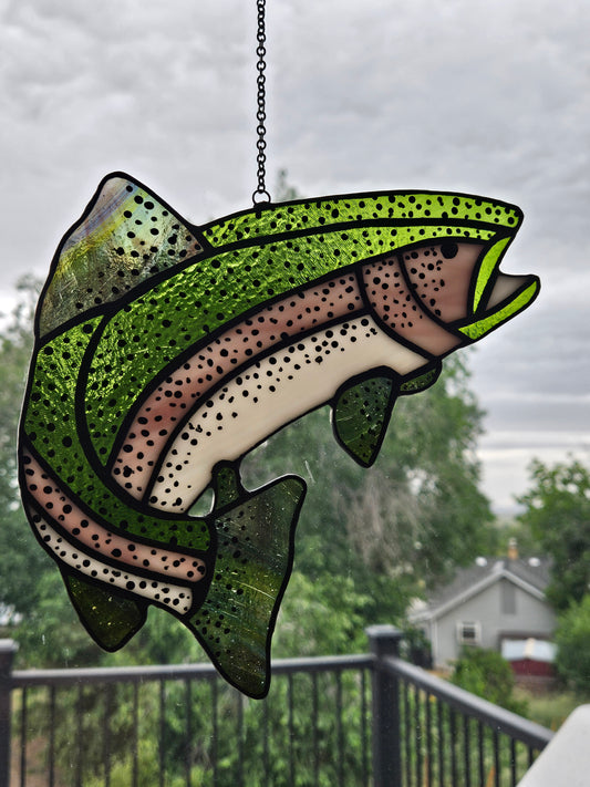 Rainbow Trout Stained Glass