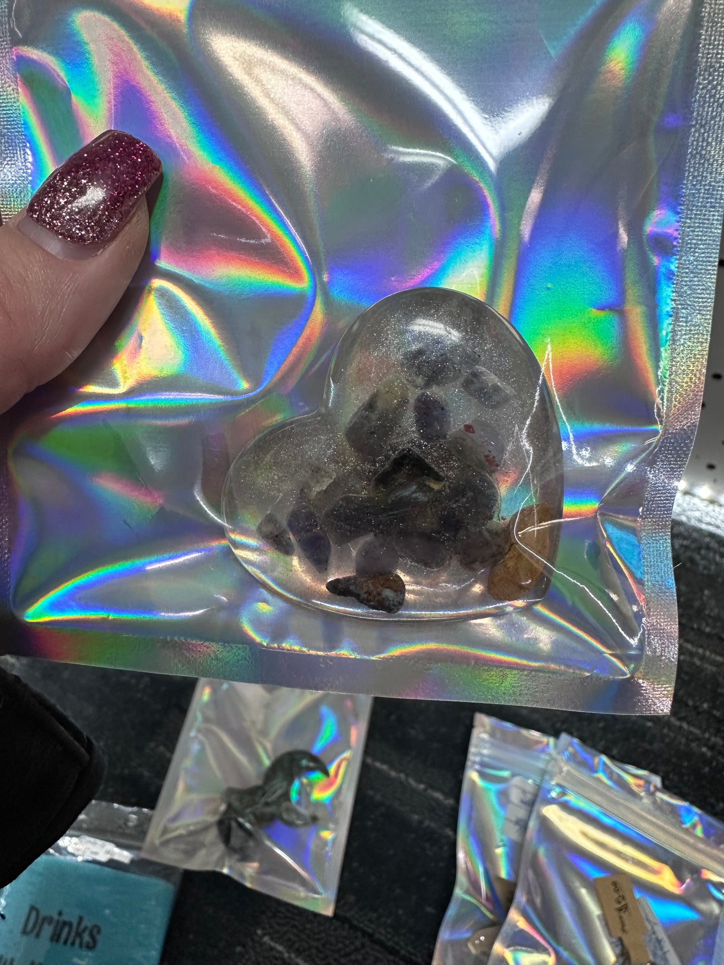 Resin stone heart magnet