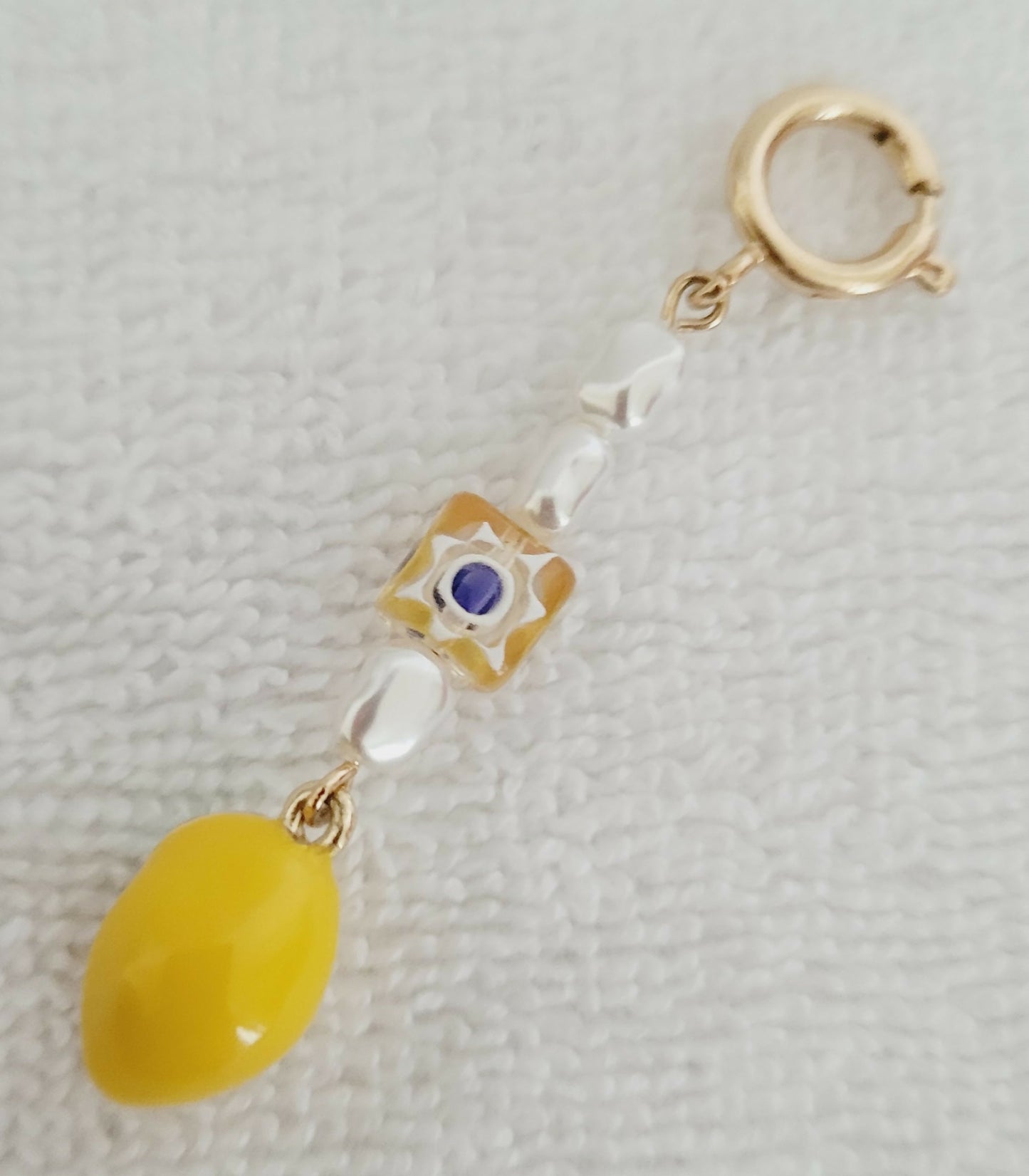 Yellow Glass Beaded Charm