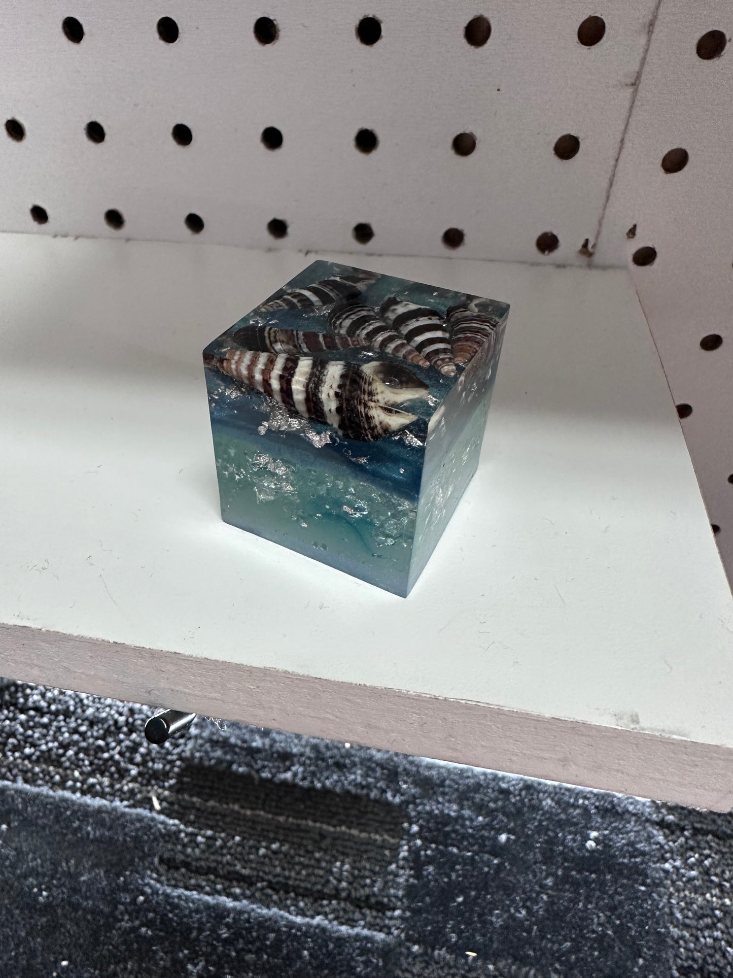 Seashell resin cube