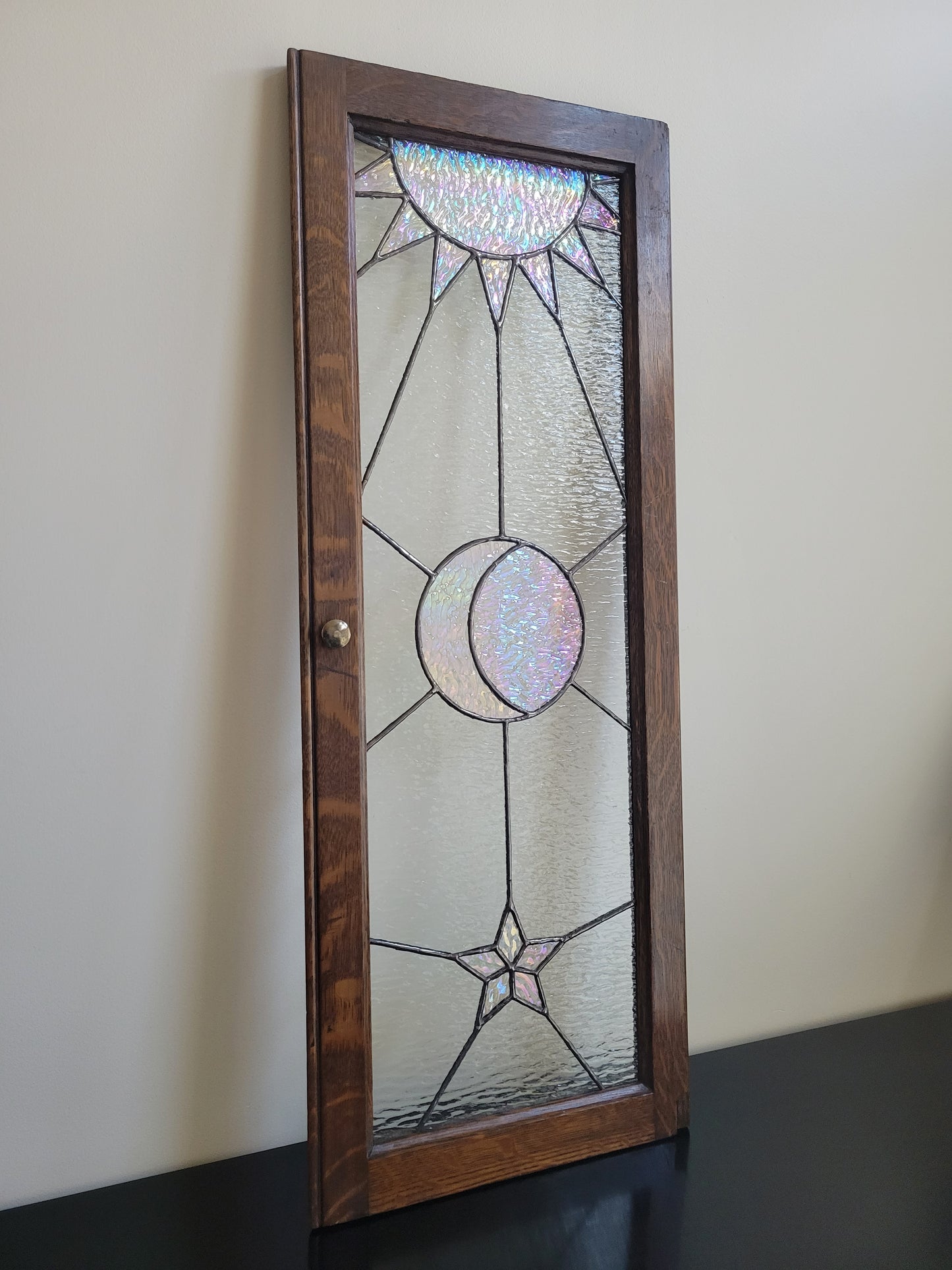 Sun, moon and stars Stained Glass