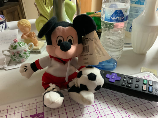 beanbag plush soccer, Mickey