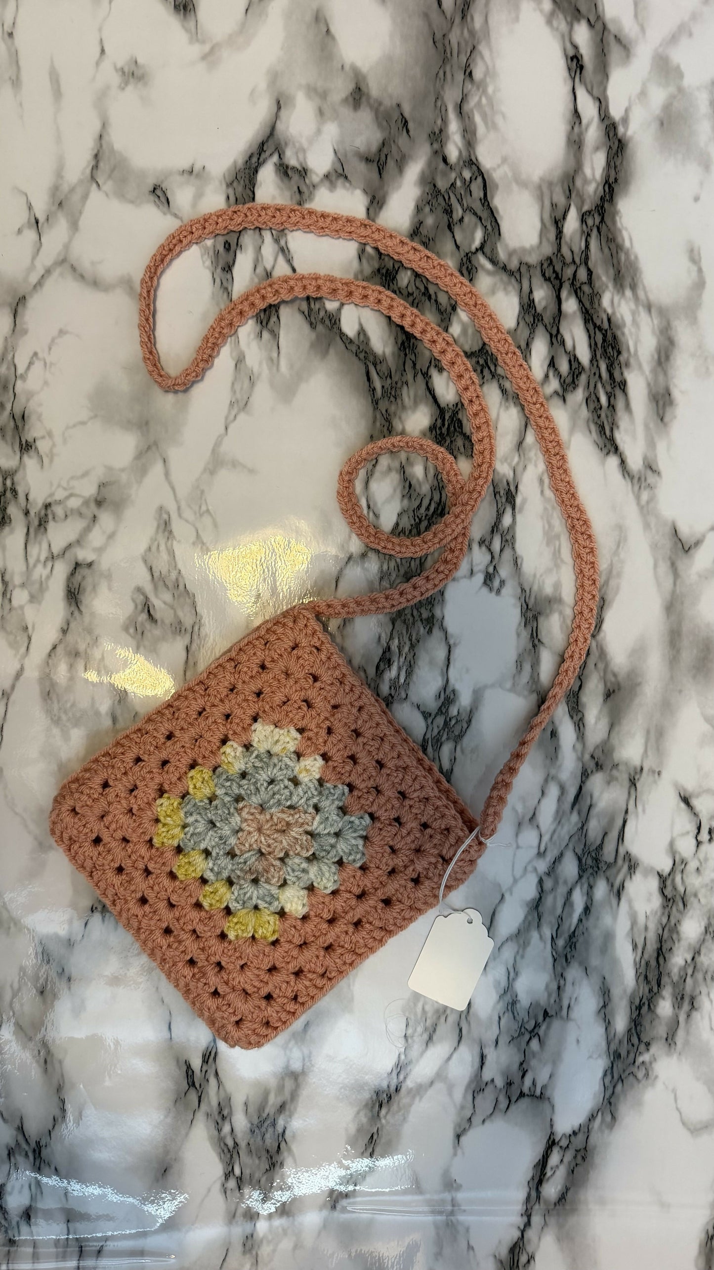 Crochet granny square purse