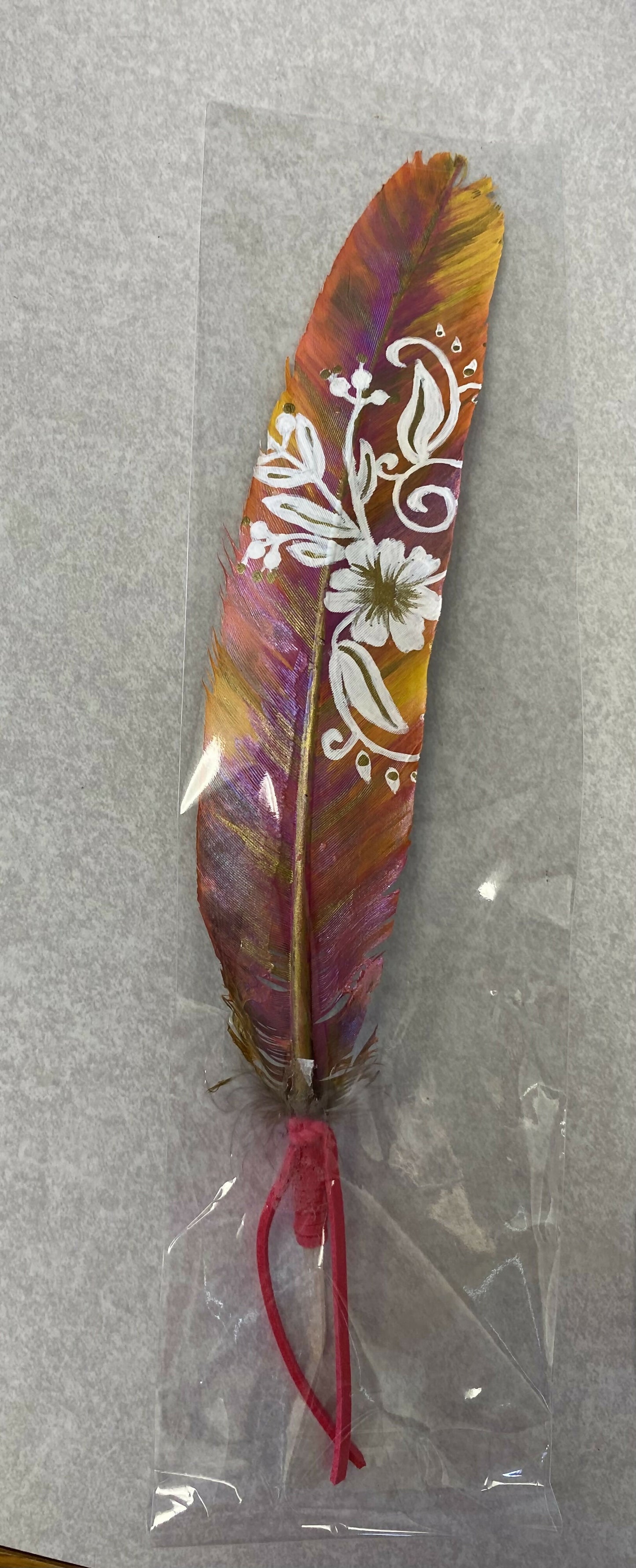 Hand painted feathers