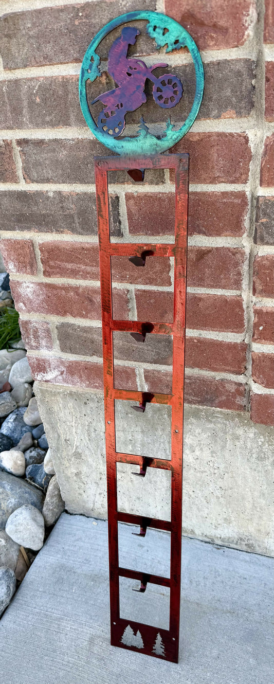 Dirt bike hat rack