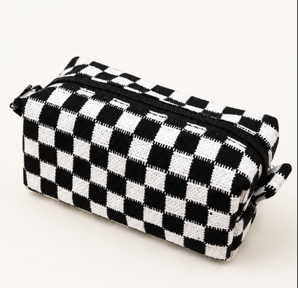 Checker Makeup Pouch