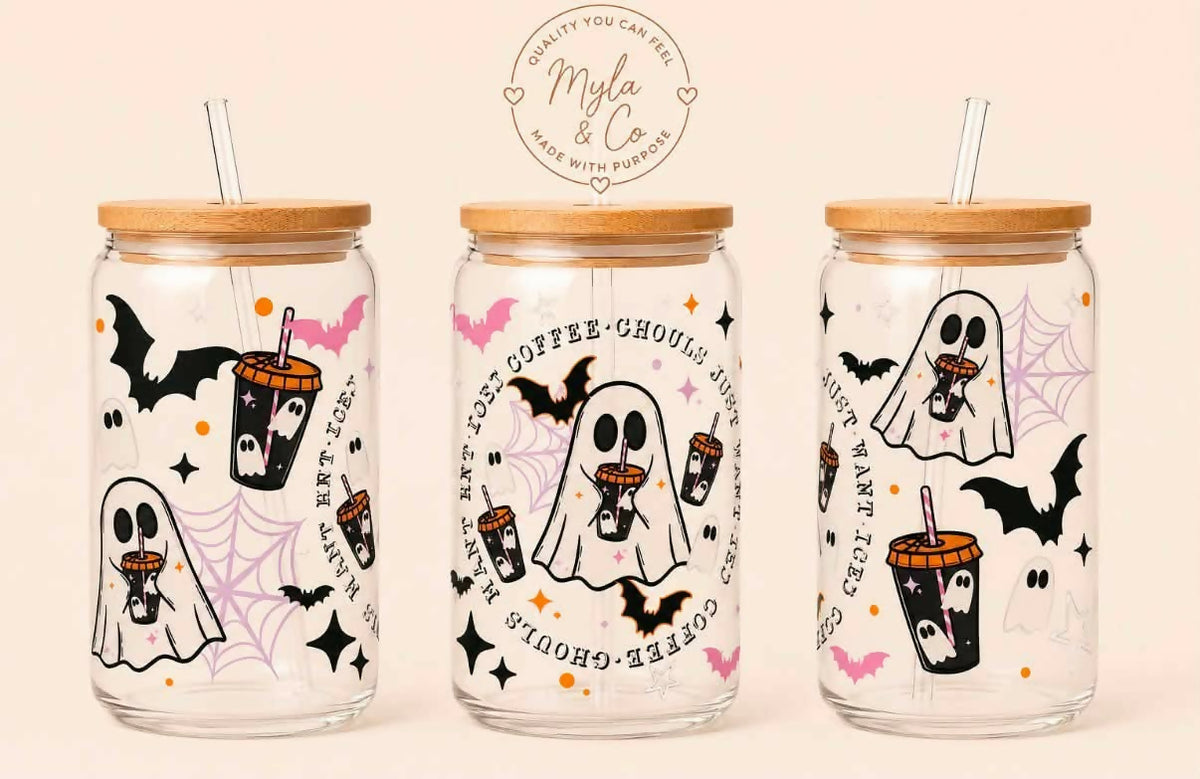 16oz Glass Halloween Tumblers