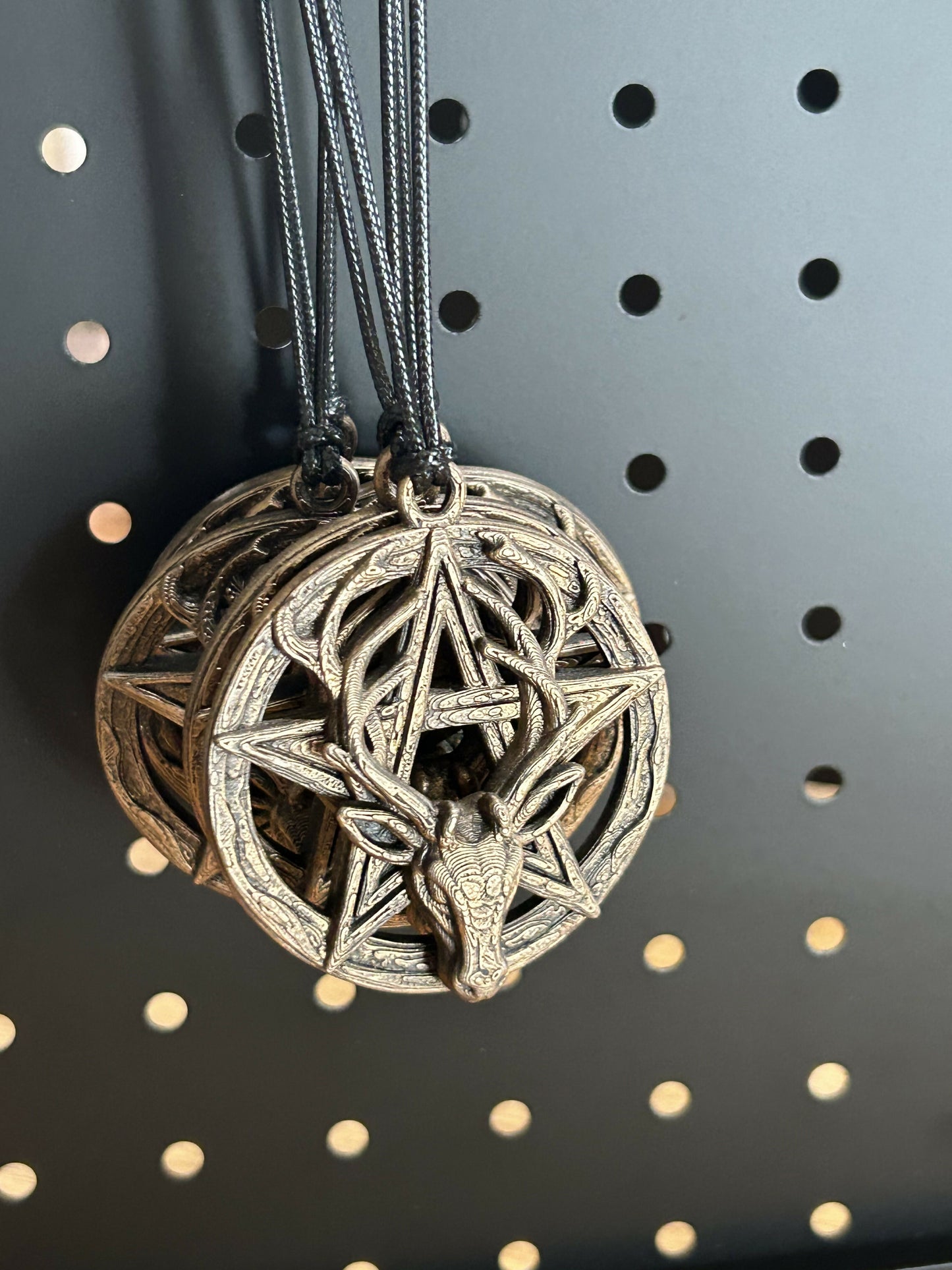 Stag head pentagram necklace
