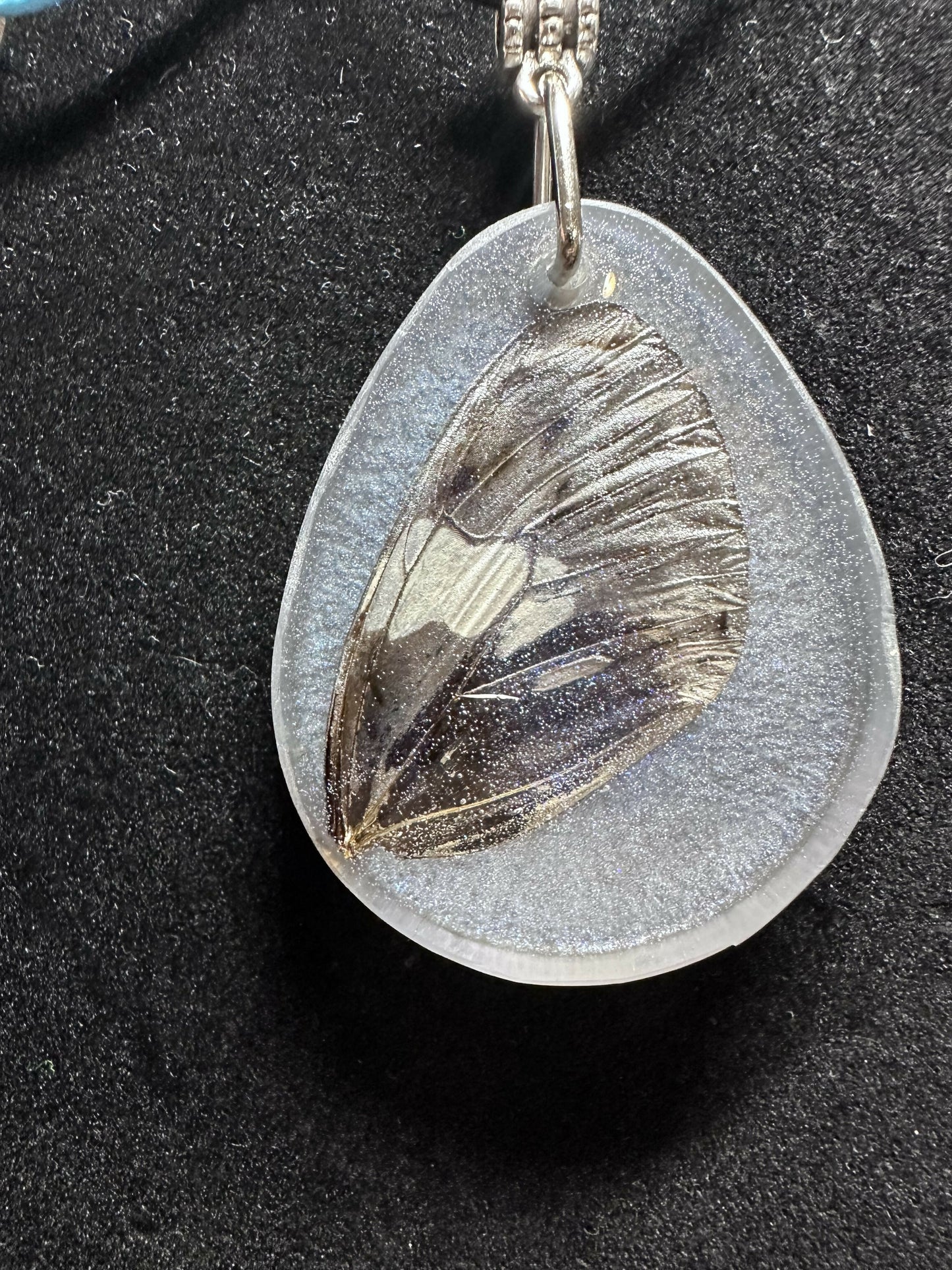 Butterfly wing resin necklaces