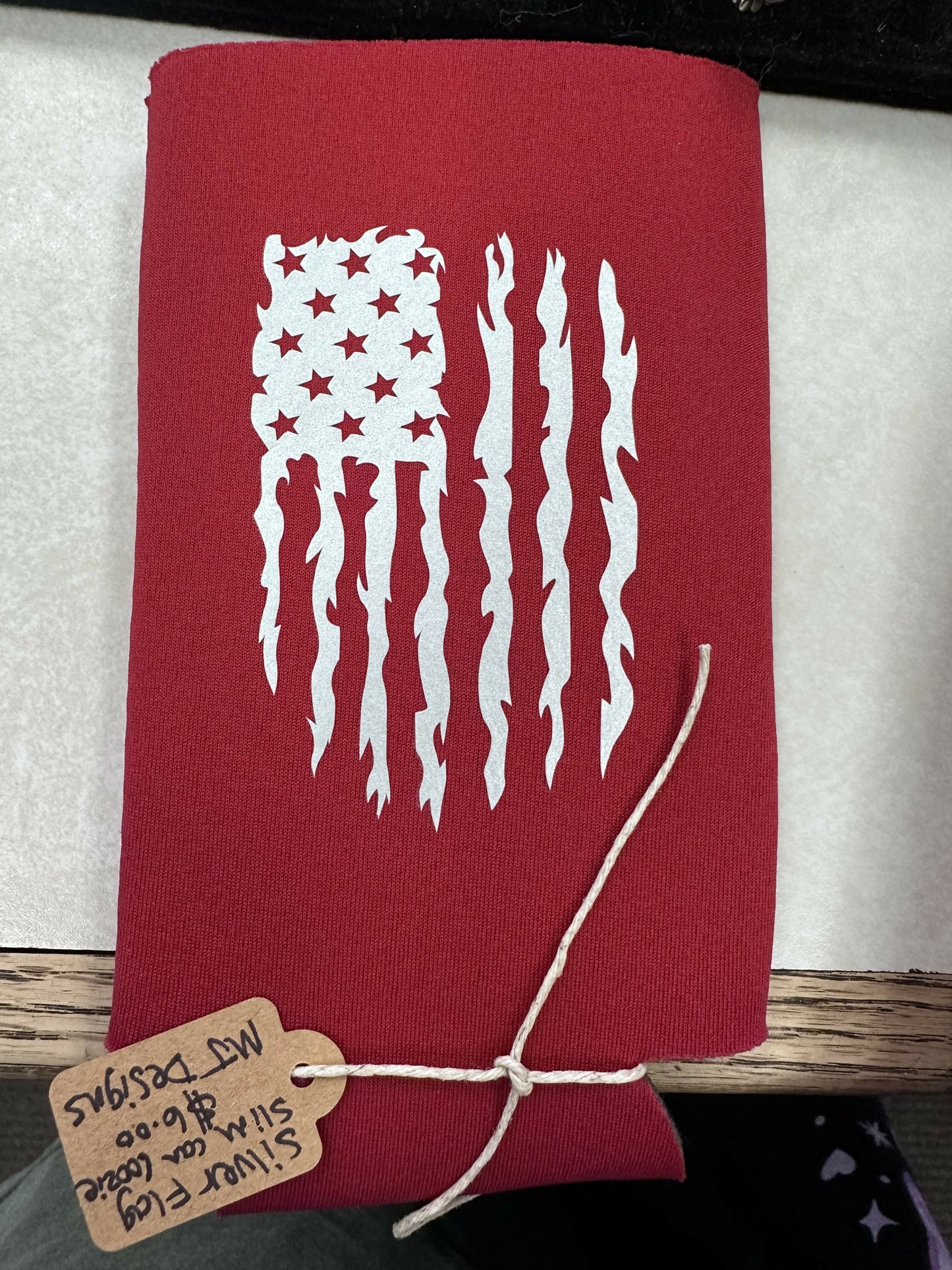 MJ patriotic slim can coozies