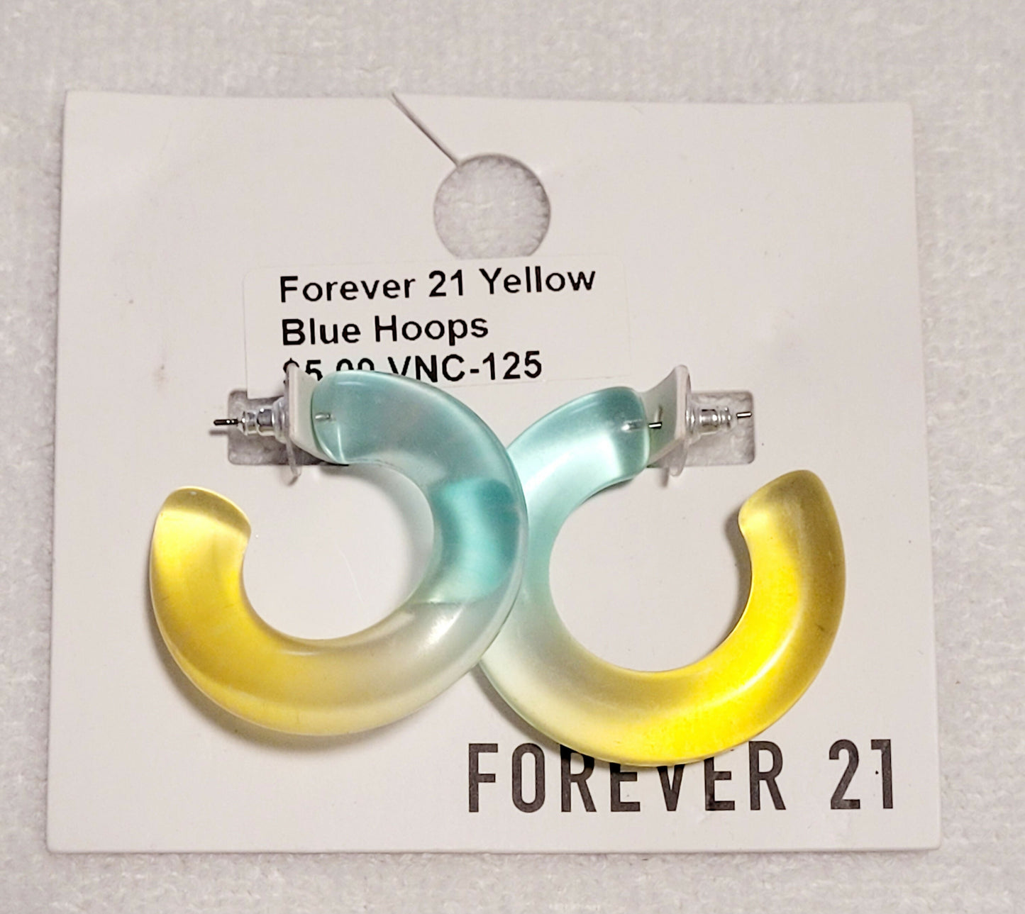 Forever 21 Yellow Blue Hoops
