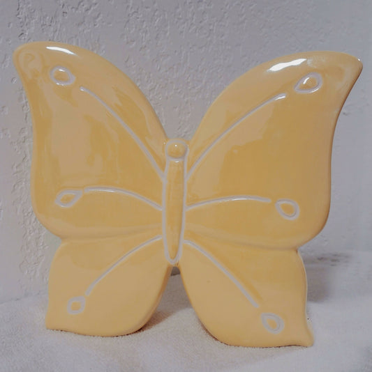 Yellow Ceramic Butterfly Figurine