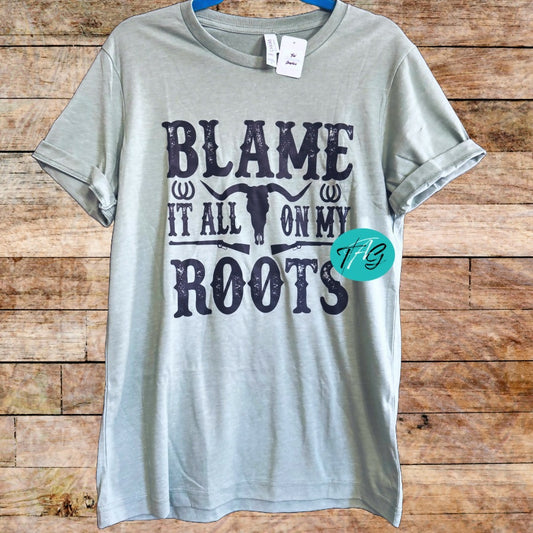 Blame It On My Roots - Country Graphic Bella + Canvas TShirt