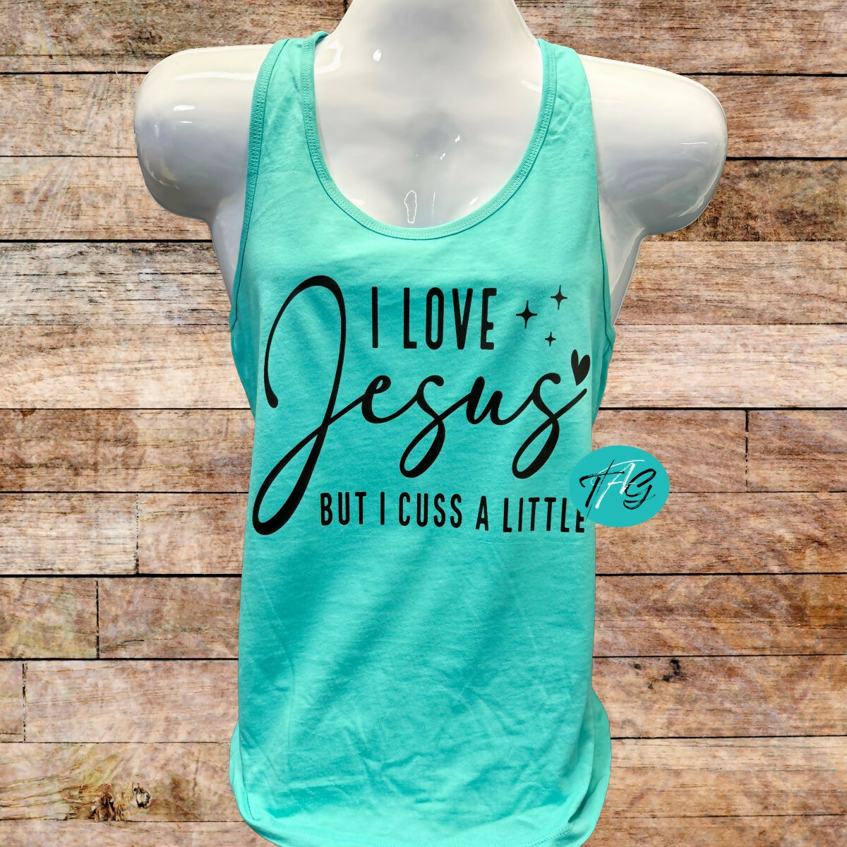 “I Love Jesus But I Cuss a Little” Tank Top